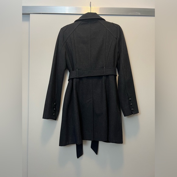 GUESS Women's Double Breasted Charcoal Pea Coat with belt, Size M - Picture 2 of 5